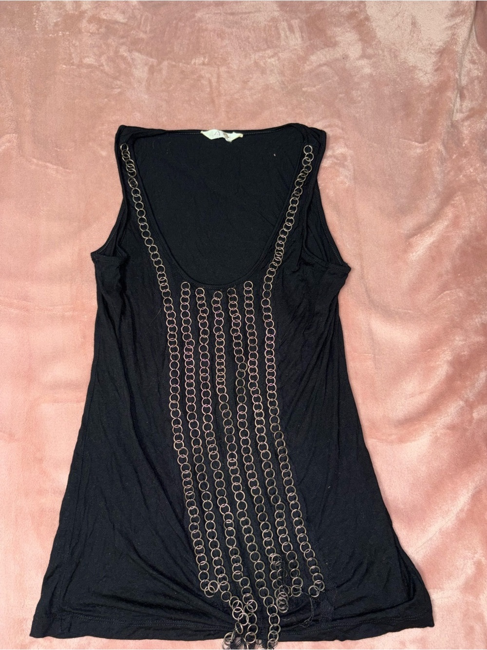 Black Chain-Detail Sleeveless Tank